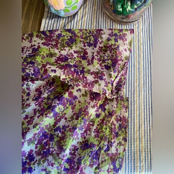 AIDAN AIDAN MATTOX Womens Maxi Dress Strapless Floral Purple Ruffles Chiffon 2 - Picture 7 of 14